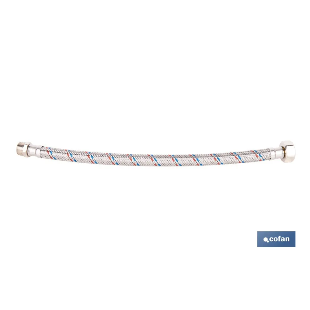 CONEXIÓN FLEXIBLE INOX PARA TERMO M1/2 - H3/4 40 CM.