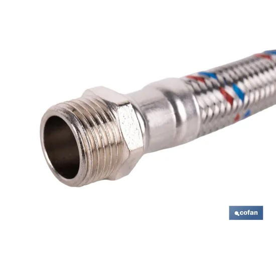 CONEXIÓN FLEXIBLE INOX PARA TERMO M1/2 - H3/4 40 CM.