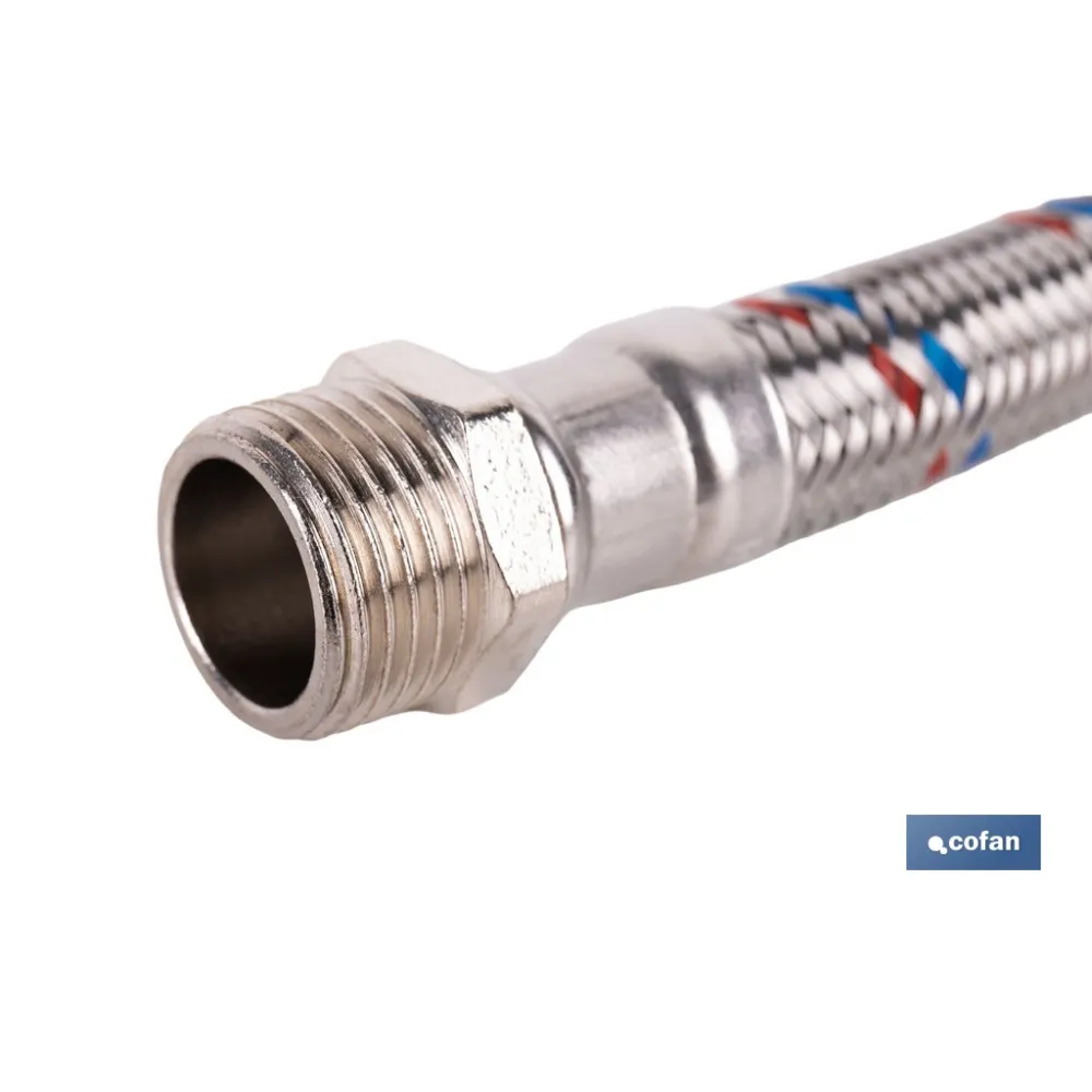 CONEXIÓN FLEXIBLE INOX PARA TERMO M1/2 - H3/4 40 CM.