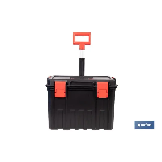 CAJA DE HERRAMIENTAS HEAVY DUTY CON ASA TELESCÓPICA Y RUEDAS 530 x 355 x 390 MM
