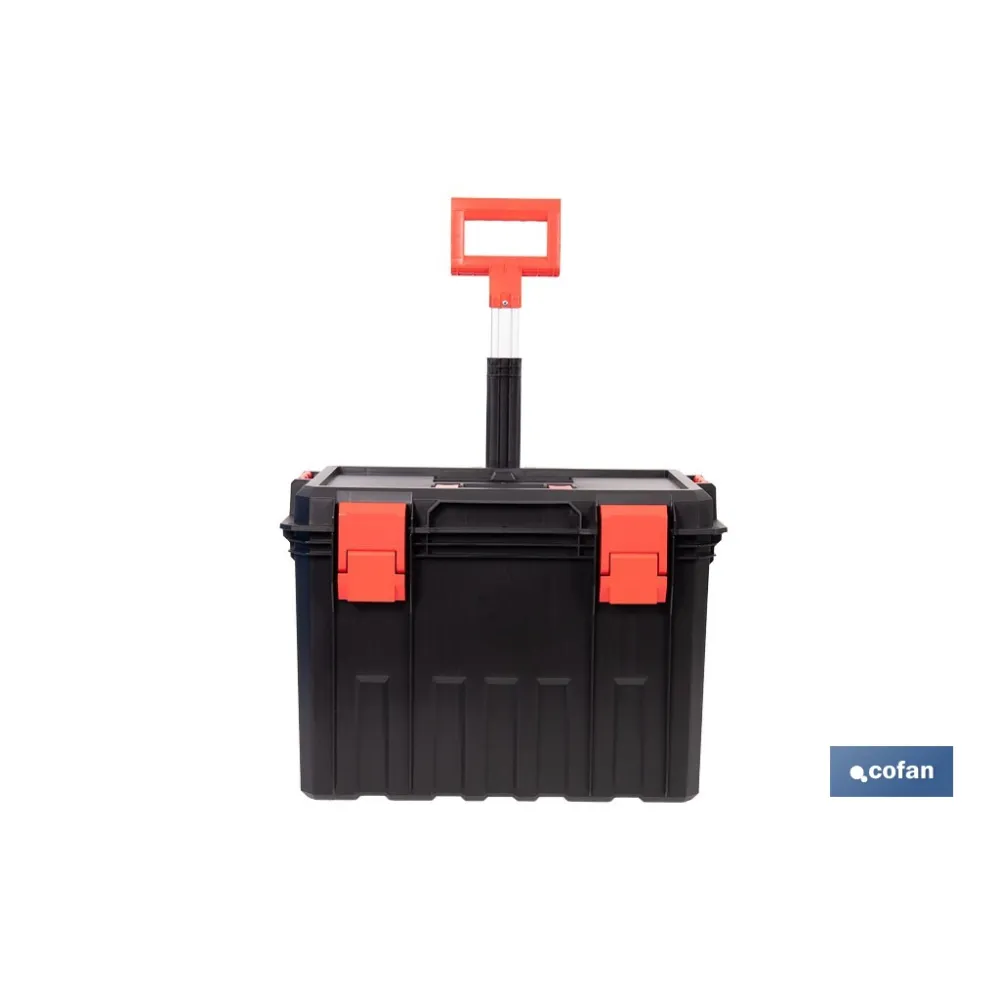 CAJA DE HERRAMIENTAS HEAVY DUTY CON ASA TELESCÓPICA Y RUEDAS 530 x 355 x 390 MM