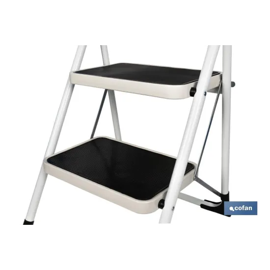 ESCALERA DOMÉSTICA ACERO 2 PELDAÑOS ALTURA 46 CM