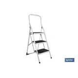 ESCALERA DOMÉSTICA ACERO 3 PELDAÑOS ALTURA 70 CM