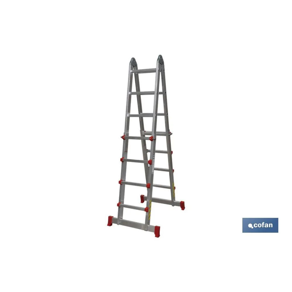 ESCALERA ALUMINIO MULTIPOSICIÓN 4 x 5 PELDAÑOS Y 4,83 M