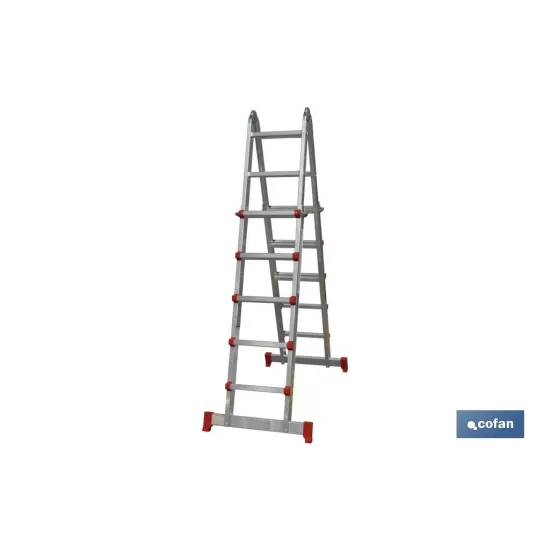 ESCALERA ALUMINIO MULTIPOSICIÓN 4 x 5 PELDAÑOS Y 4,83 M