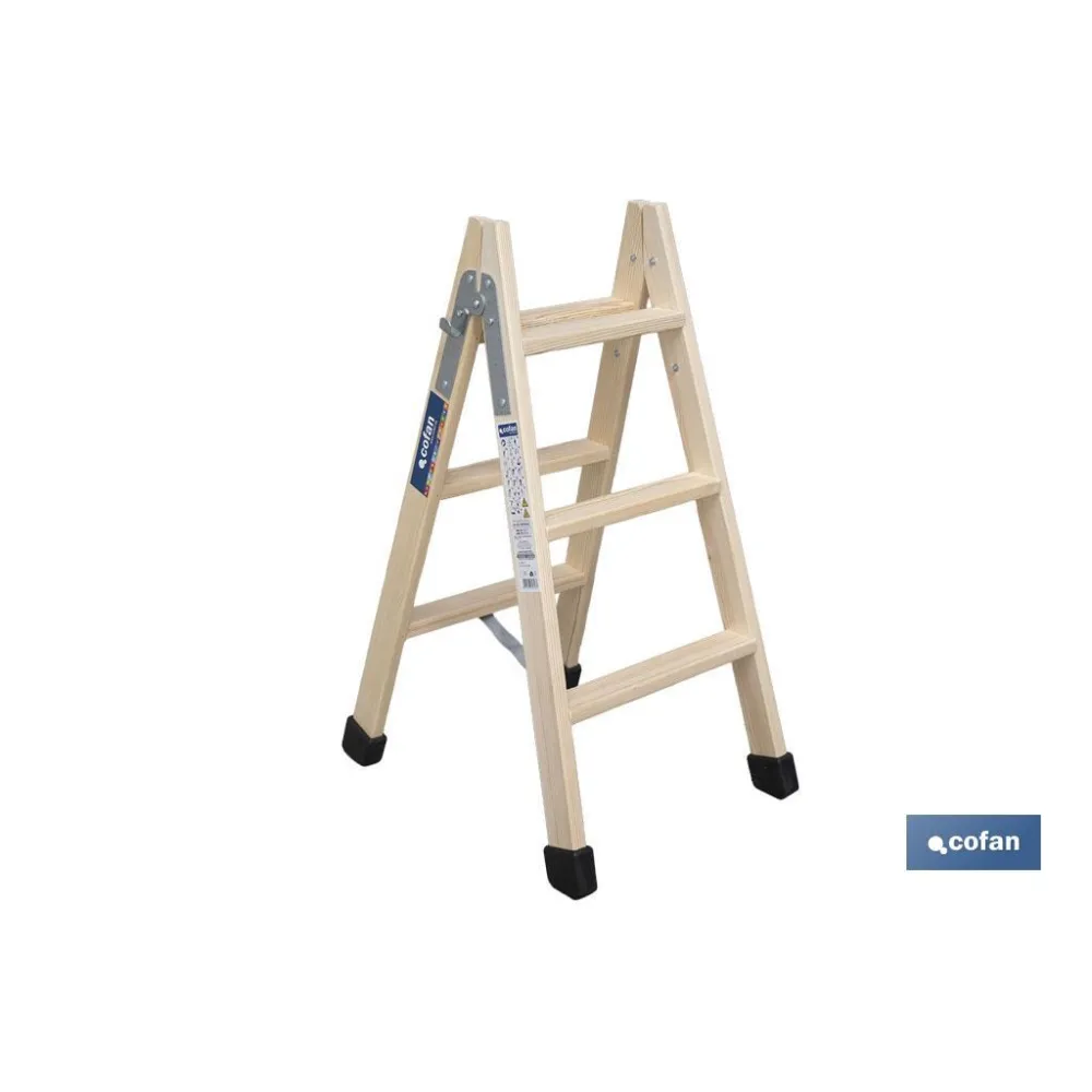 ESCALERA MADERA DOBLE 3 PELDAÑOS 0,75 M