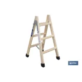 ESCALERA MADERA DOBLE 3 PELDAÑOS 0,75 M