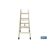ESCALERA MADERA DOBLE 4 PELDAÑOS 1,00 M