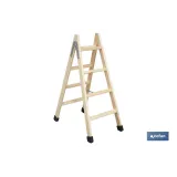 ESCALERA MADERA DOBLE 4 PELDAÑOS 1,00 M