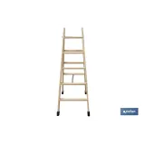 ESCALERA MADERA DOBLE 5 PELDAÑOS 1,25 M