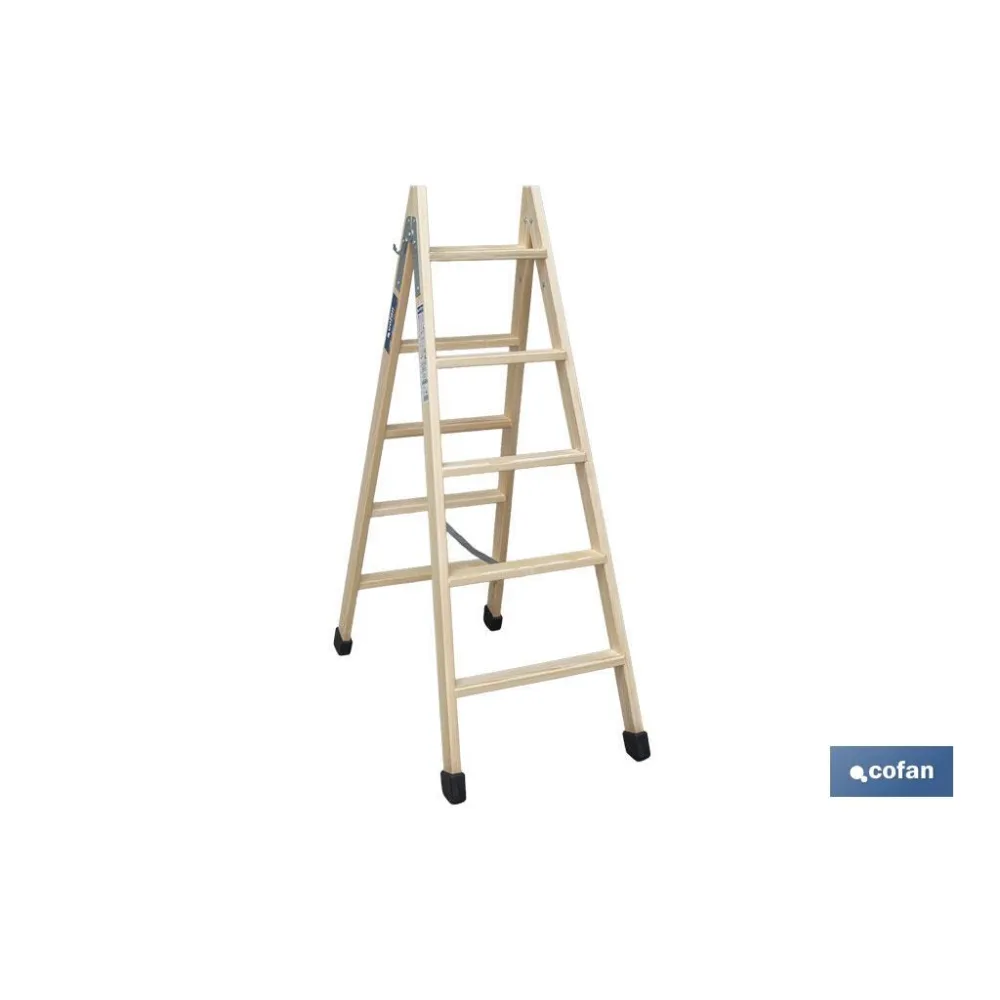 ESCALERA MADERA DOBLE 5 PELDAÑOS 1,25 M