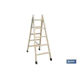 ESCALERA MADERA DOBLE 5 PELDAÑOS 1,25 M