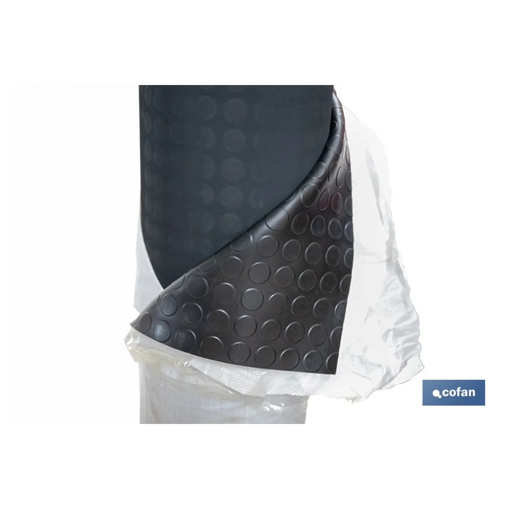 SUELO DE CAUCHO NEGRO CÍRCULOS 3 MM 1,00 X 10 M