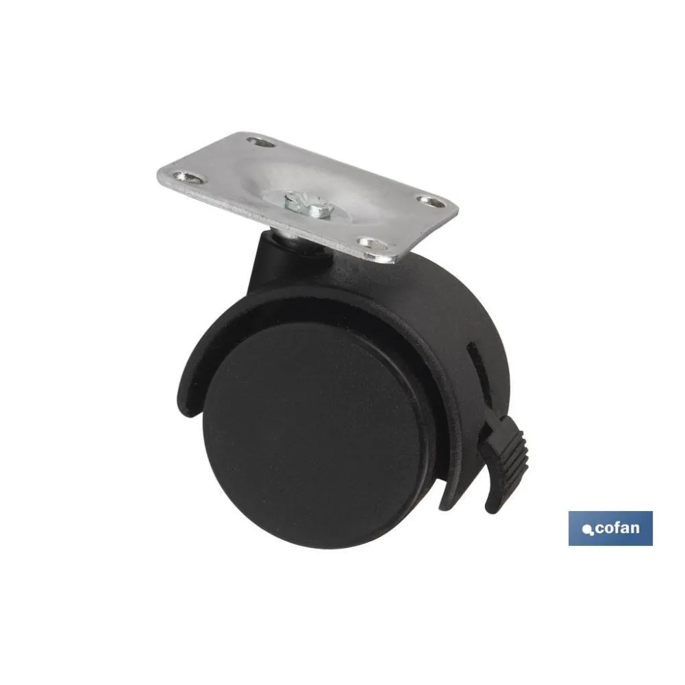 RUEDA PLASTIC Ø40MM PLACA/FRENO Venta unitaria