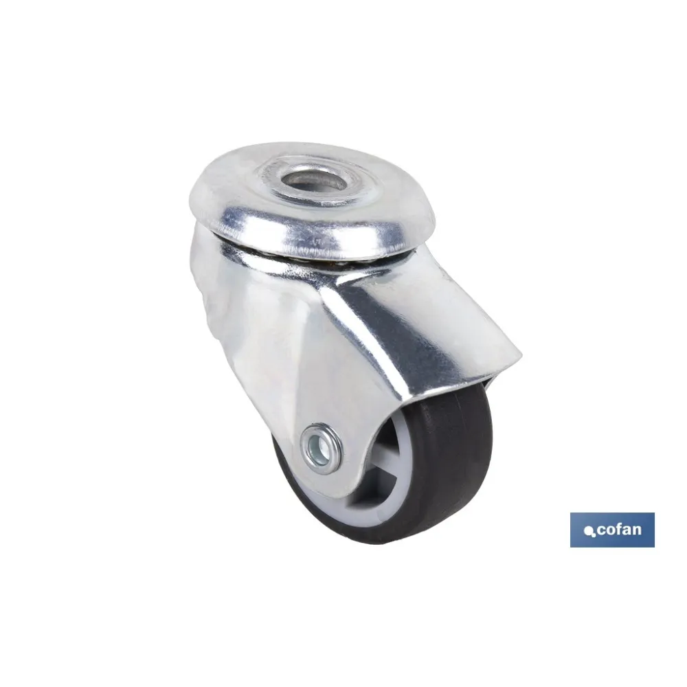RUEDA GOMA/GRIS PASANTE Ø30X18MM