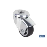 RUEDA GOMA/GRIS PASANTE Ø30X18MM