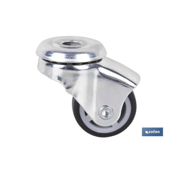 RUEDA GOMA/GRIS PASANTE Ø30X18MM