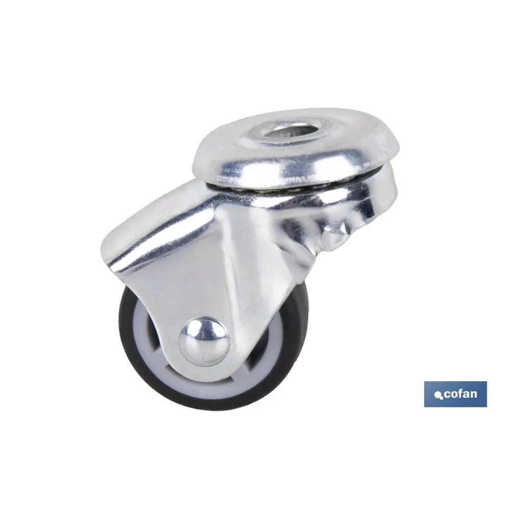 RUEDA GOMA/GRIS PASANTE Ø30X18MM Venta unitaria