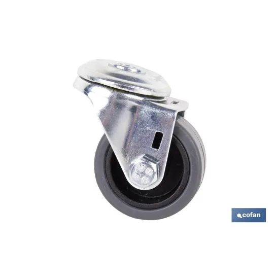 RUEDA GOMA/GRIS PASANTE Ø40X18MM
