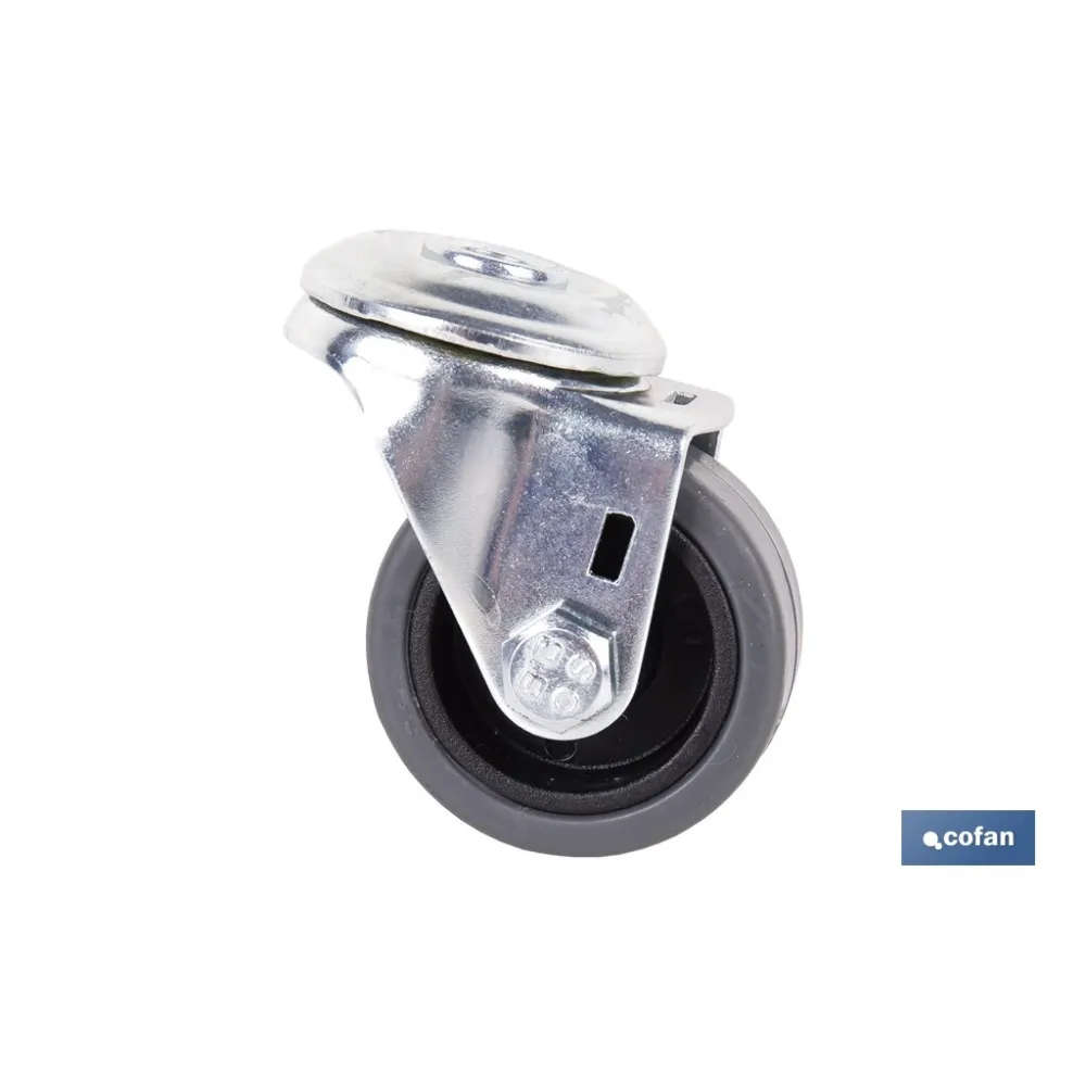 RUEDA GOMA/GRIS PASANTE Ø40X18MM