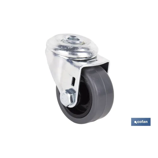 RUEDA GOMA/GRIS PASANTE Ø40X18MM
