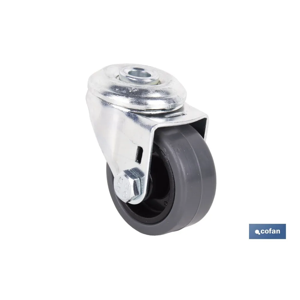 RUEDA GOMA/GRIS PASANTE Ø40X18MM