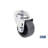 RUEDA GOMA/GRIS PASANTE Ø40X18MM