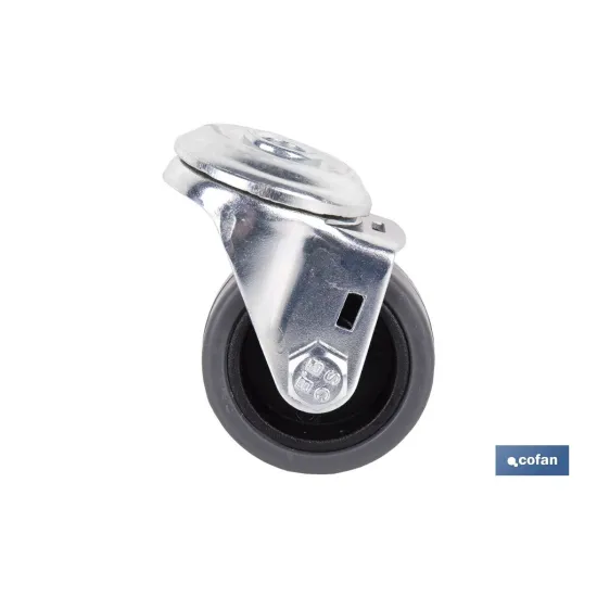 RUEDA GOMA/GRIS PASANTE Ø40X18MM
