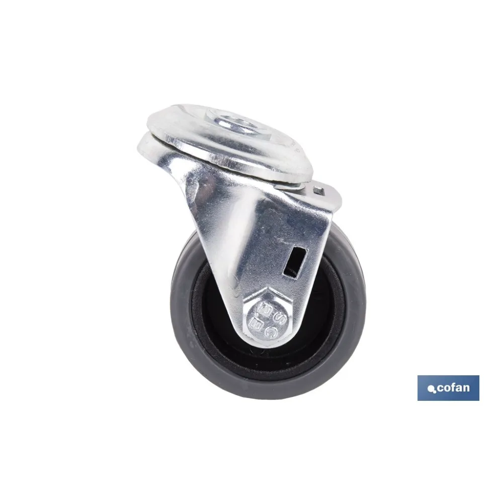 RUEDA GOMA/GRIS PASANTE Ø40X18MM