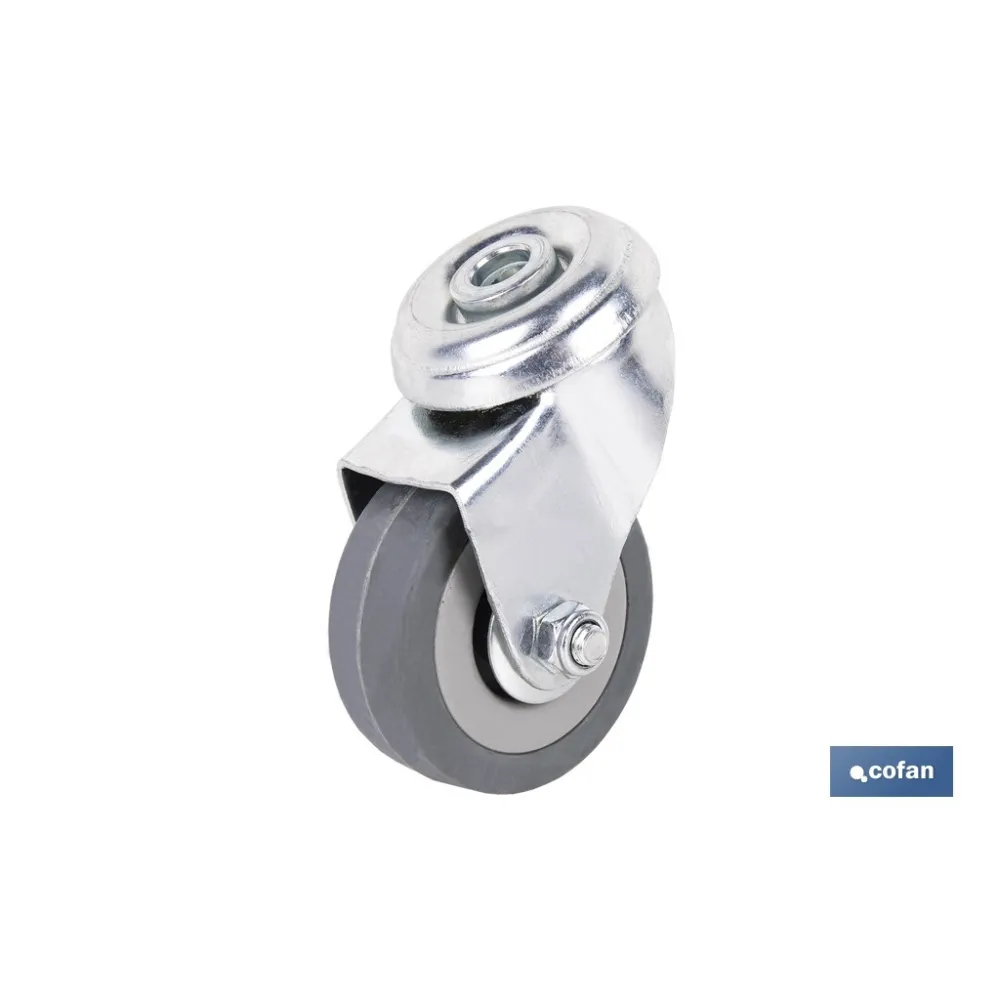 RUEDA GOMA/GRIS PASANTE Ø50X18MM
