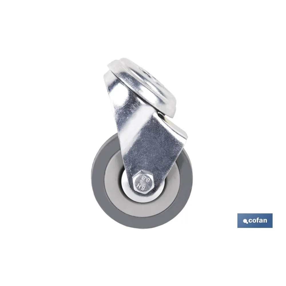 RUEDA GOMA/GRIS PASANTE Ø50X18MM