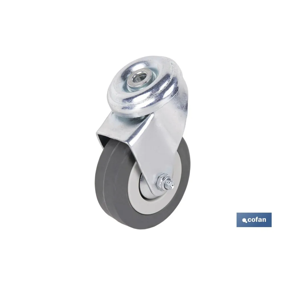 RUEDA GOMA/GRIS PASANTE Ø65X21MM