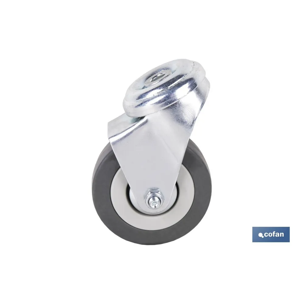 RUEDA GOMA/GRIS PASANTE Ø65X21MM