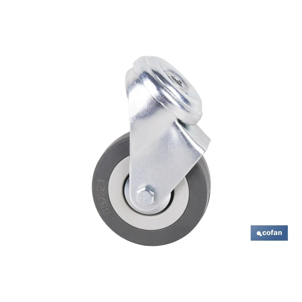 RUEDA GOMA/GRIS PASANTE Ø65X21MM