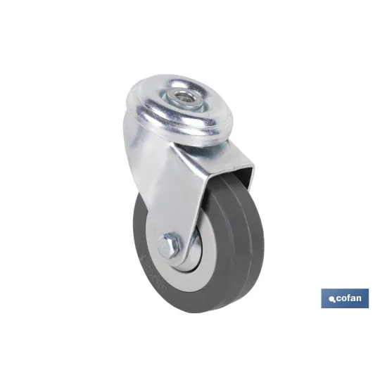 RUEDA GOMA/GRIS PASANTE Ø60X22MM Venta unitaria