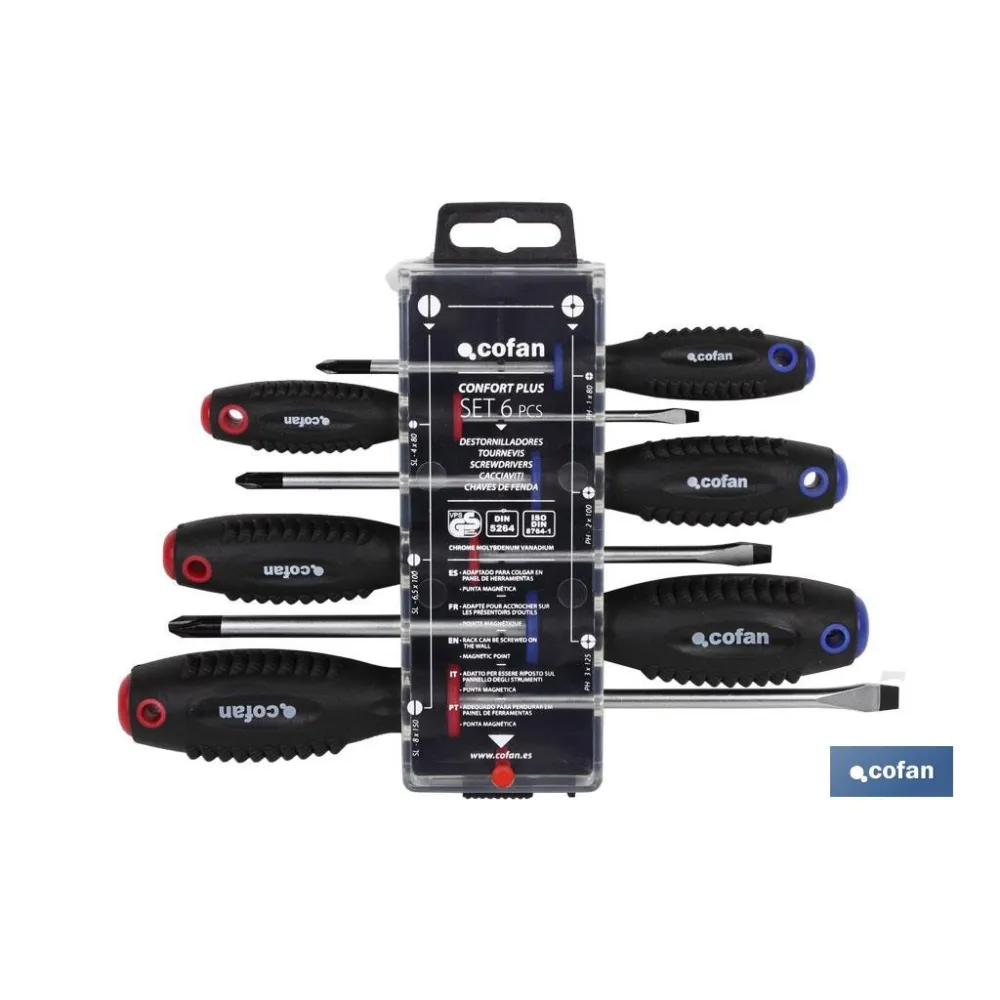 DISPLAY DESTORNILLADORES PLANO-PHILLIPS 6 PCS.