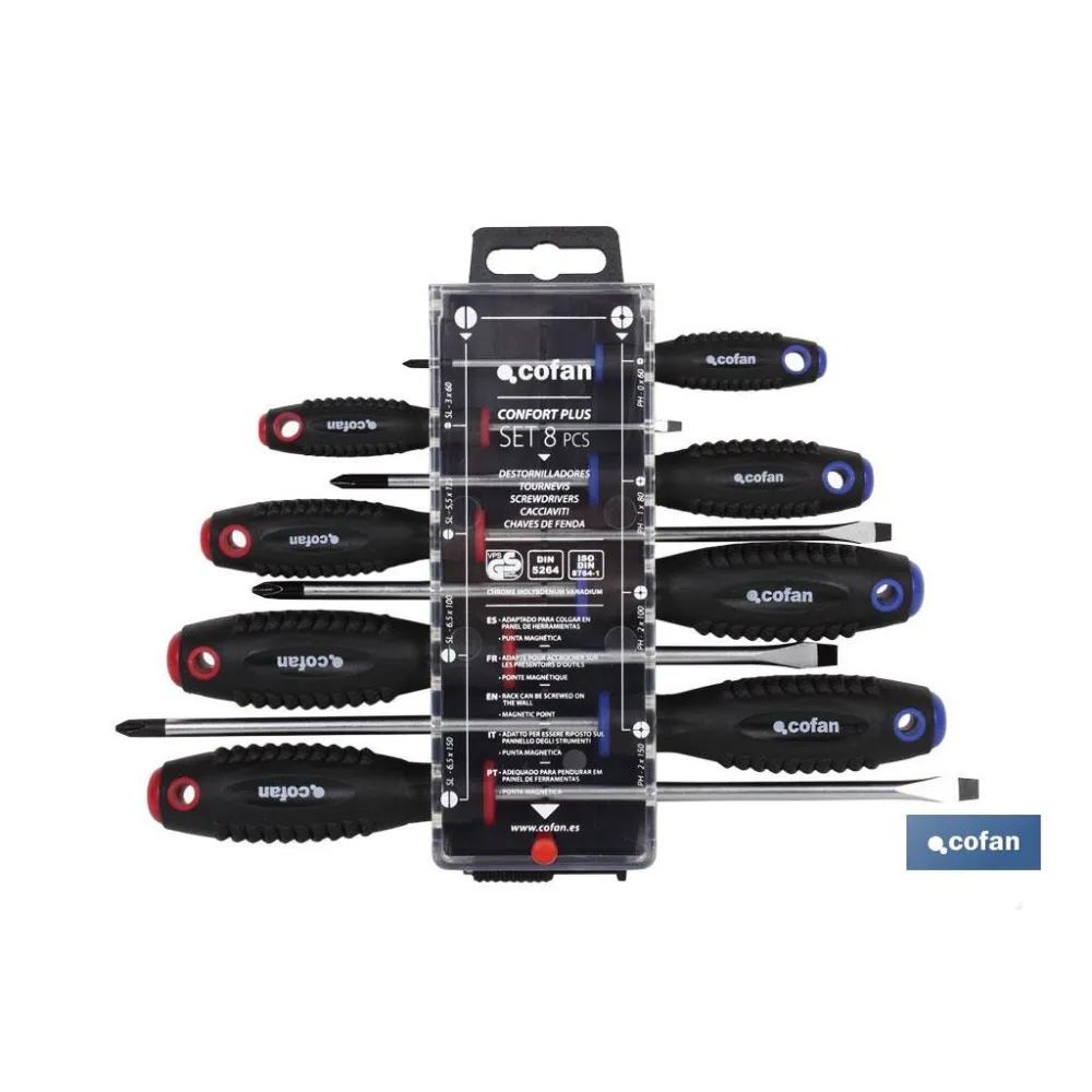 DISPLAY DESTORNILLADORES PLANO-PHILLIPS 8 PCS.