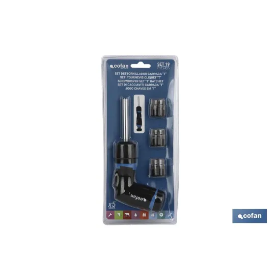 SET DESTORN. CARRACA T 19 PCS CONVERTER 5:1 VELOC.