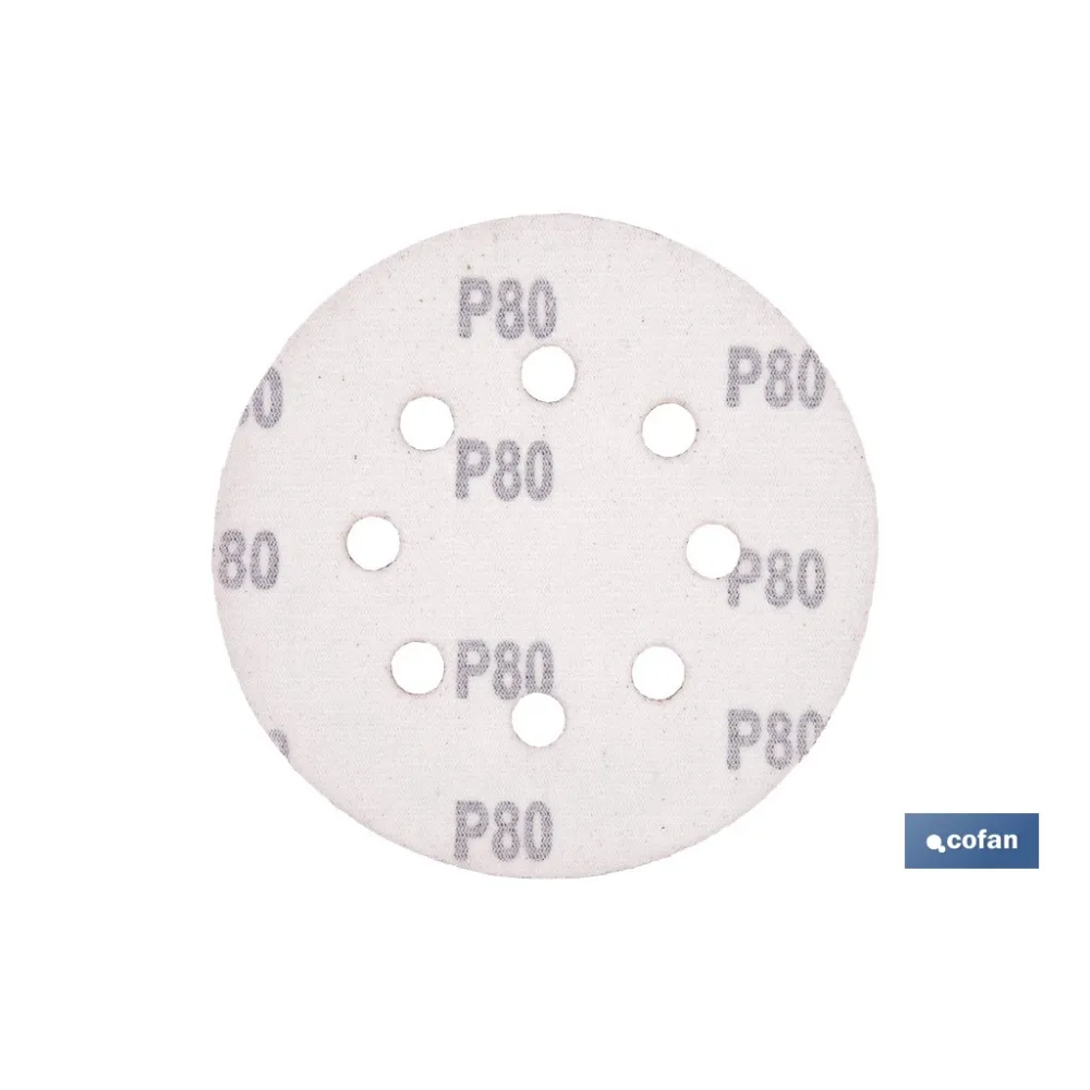 HOJA DE LIJADO LIJADORA ORBITAL 8 AGUJEROS Ø125 MM G 80