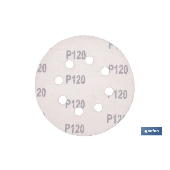 HOJA DE LIJADO LIJADORA ORBITAL 8 AGUJEROS Ø125 MM G 120