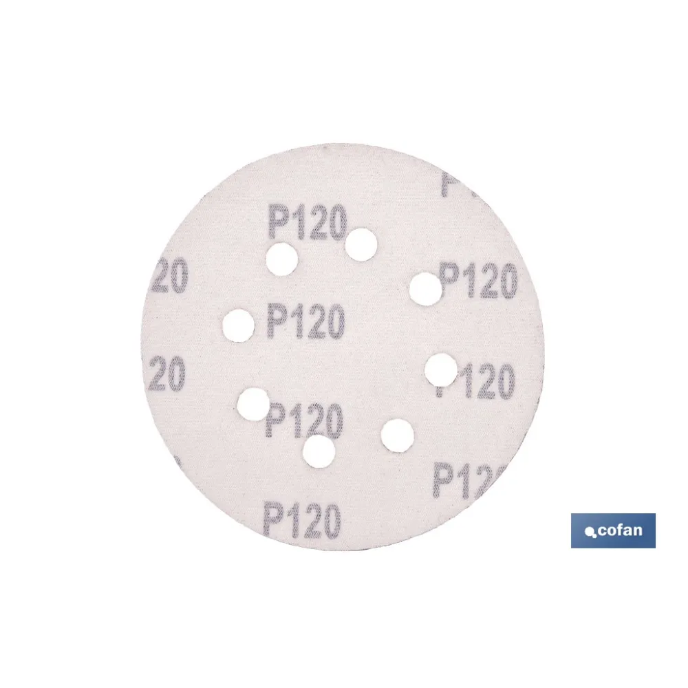 HOJA DE LIJADO LIJADORA ORBITAL 8 AGUJEROS Ø125 MM G 120