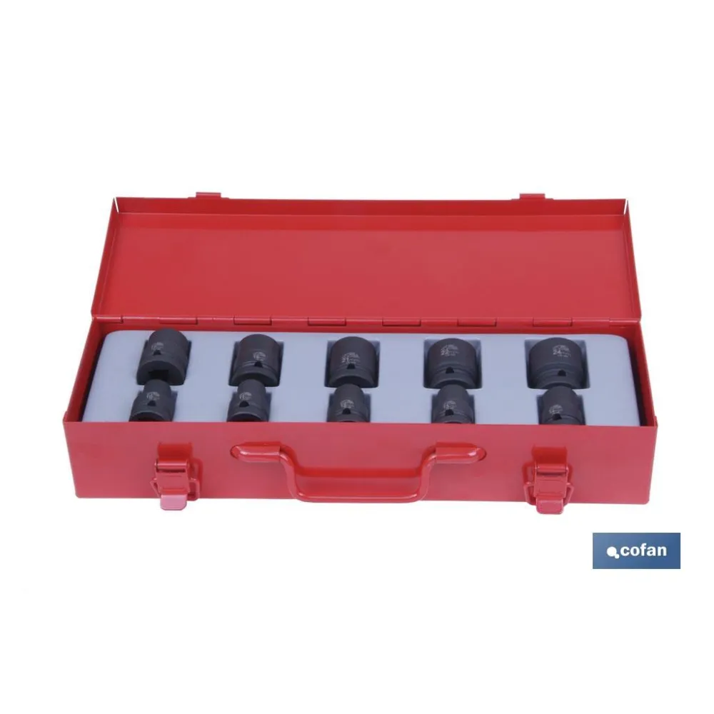 ESTUCHE 10 VASOS DE IMPACTO 1/2""