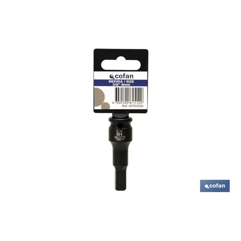 VASO IMPACTO 3/8 HEXAG. MACHO 11 MM
