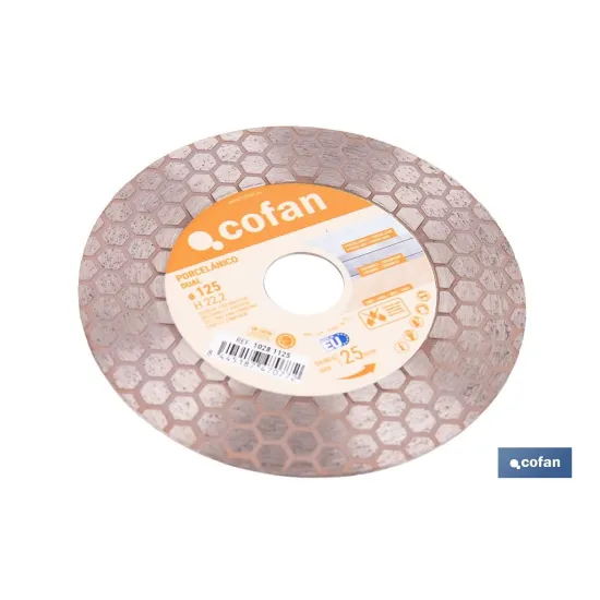 DISCO PORCELANICO DUAL CORTAR Y DESBASTAR 125MM H22,3