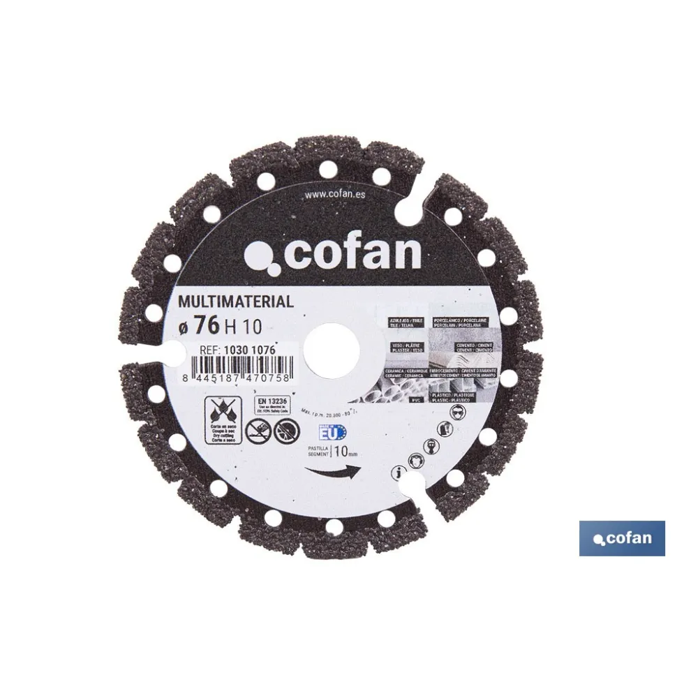 DISCO DIAM. MULTIMATERIAL 76MM H10