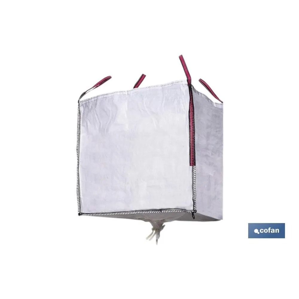 BIG BAG ESCOMBROS 90x90x90cms BLANCO C/VALV.DESCARGA