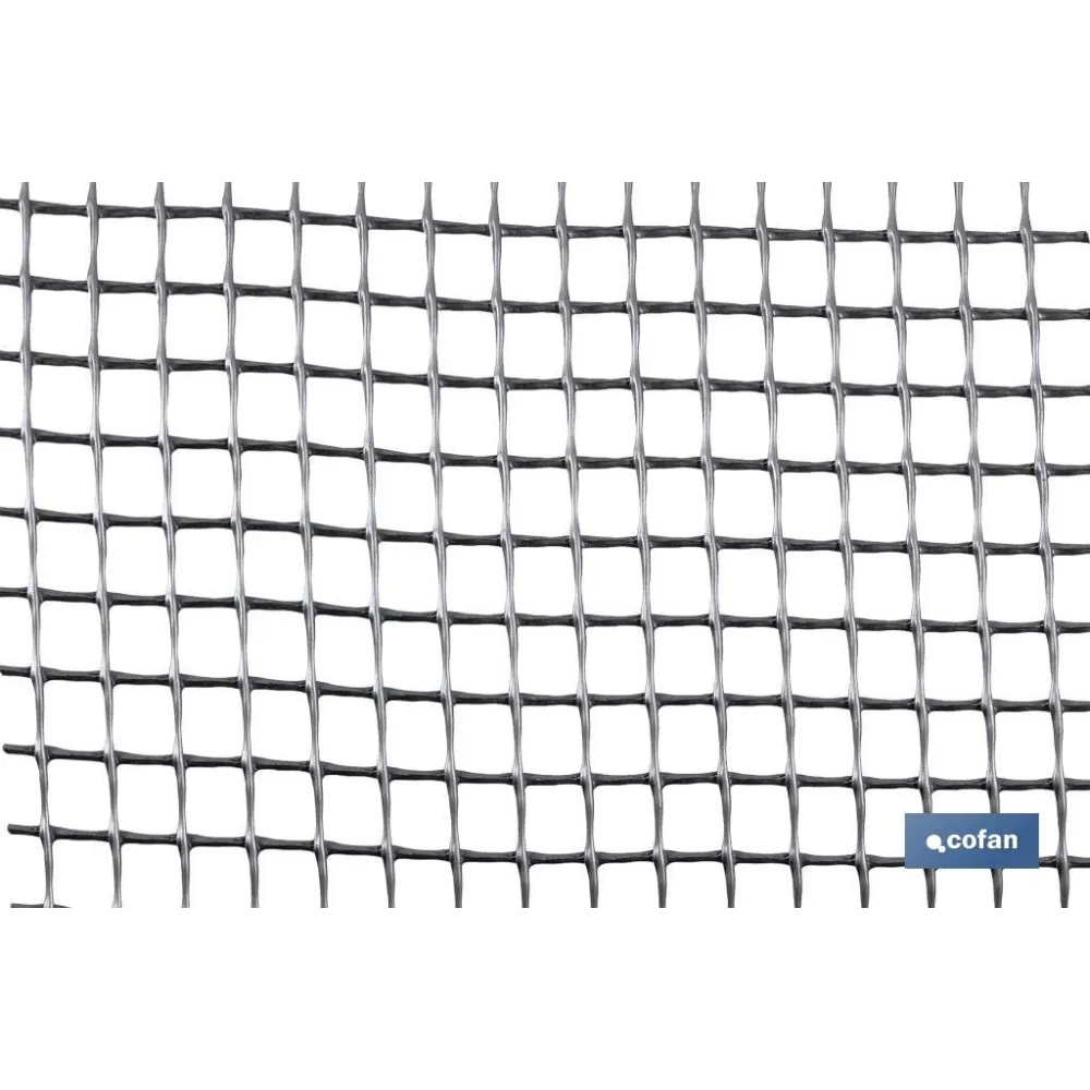 MALLA PLAST. CUADRADA JARDIN 10mm GRIS PLATA 1x25m