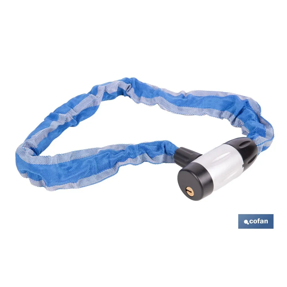 CANDADO DE CADENA ACERO CEMENTADO Ø6 MM CON FUNDA DE NYLON 900 MM