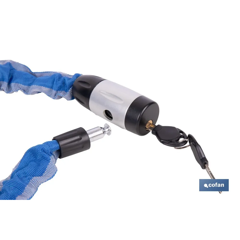 CANDADO DE CADENA ACERO CEMENTADO Ø6 MM CON FUNDA DE NYLON 900 MM