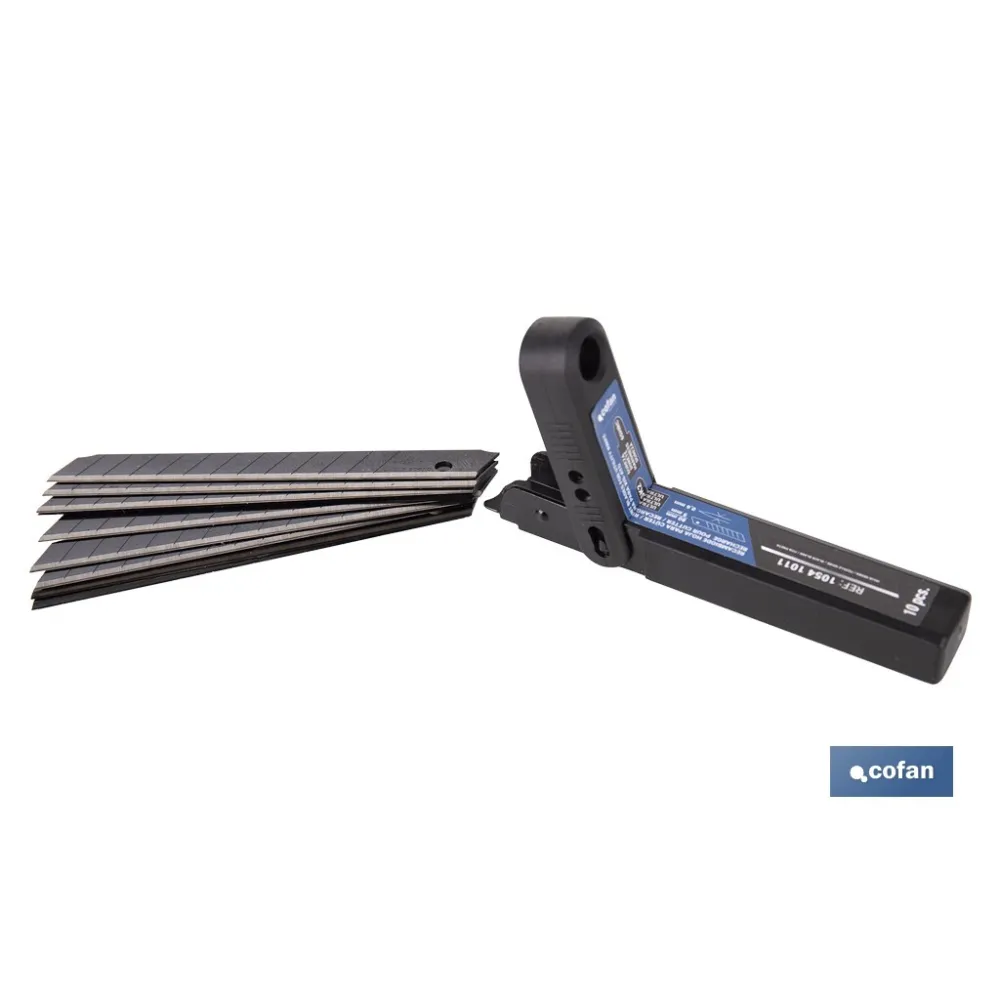 RECAMBIO 10 UDS. HOJA NEGRA SK2 65HRC PARA CÚTER 9 X 80 X 0,6 MM